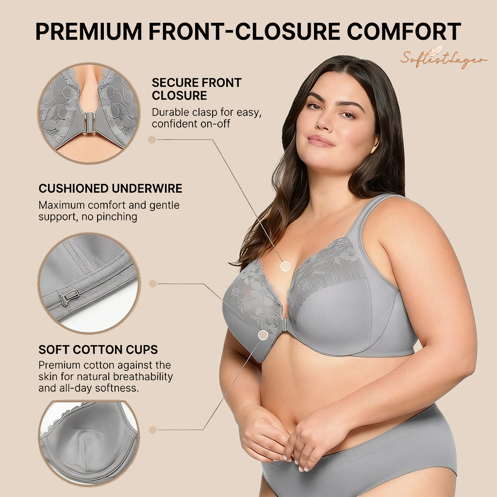 SoftestLayer™ - Cotton Front-Closure Bra
